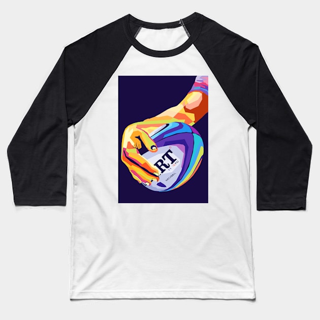 Rugby Union Wpap Pop Art Baseball T-Shirt by Zet Art